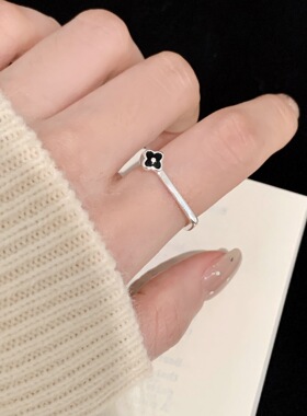 一路生花朵戒指女简约时尚百搭气质网红开口指环ins风小巧食指戒