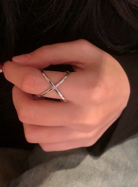 星回轨迹耀眼戒指女个性小众设计感嘻哈开口指环创意网红食指戒潮