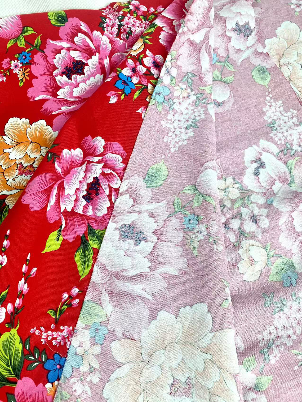 东北大花布 纯棉斜纹厚款大富贵牡丹花被面棉服面料,淘宝优惠券,粉丝福利购,淘宝优惠卷