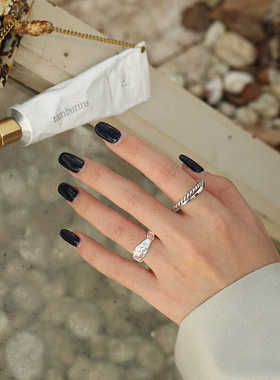 纯银不规则锡纸纹理戒指冷淡风