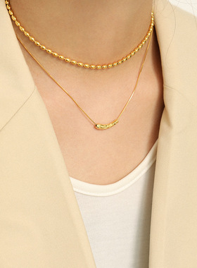 水滴百搭相思豆项链S925纯银