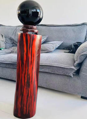 小叶紫檀横财风水柱摆件