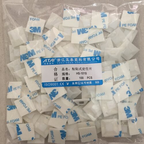 3M定位片胶自粘贴式扎带固定座HS-101S19mm扎带吸盘 20*20 100只 - 图3