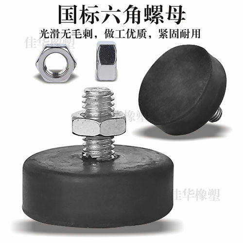 带螺丝M6橡胶机脚增高防震防滑设备机箱可调节家具地脚减震脚脚垫 - 图1