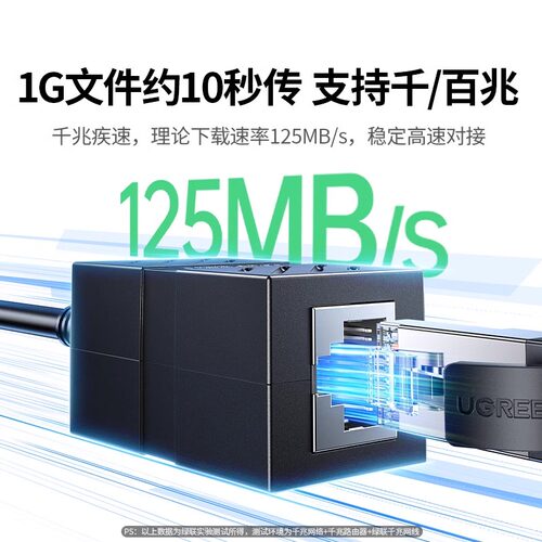 绿联网线对接头延长分线连接器端子千兆直通水晶头rj45网络转接口 - 图0