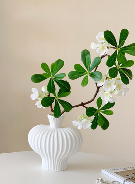 仿真绿植水石榕花假花摆设