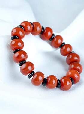 男女款玛瑙四川南红算盘珠手串