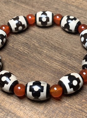 男女玛瑙天珠男女款老玛瑙手串