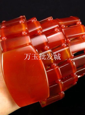 天然玛瑙玉石红色休闲风腰带新品