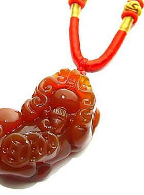 红玛瑙水晶招财项链饰品吊坠包邮