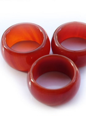 天然玛瑙玉髓独特风加宽戒指