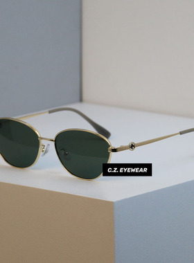 老钱风复古金丝边高级感墨镜