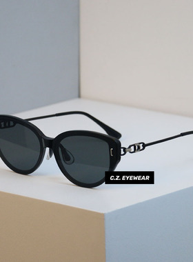 茶色复古猫眼墨镜方圆脸适合