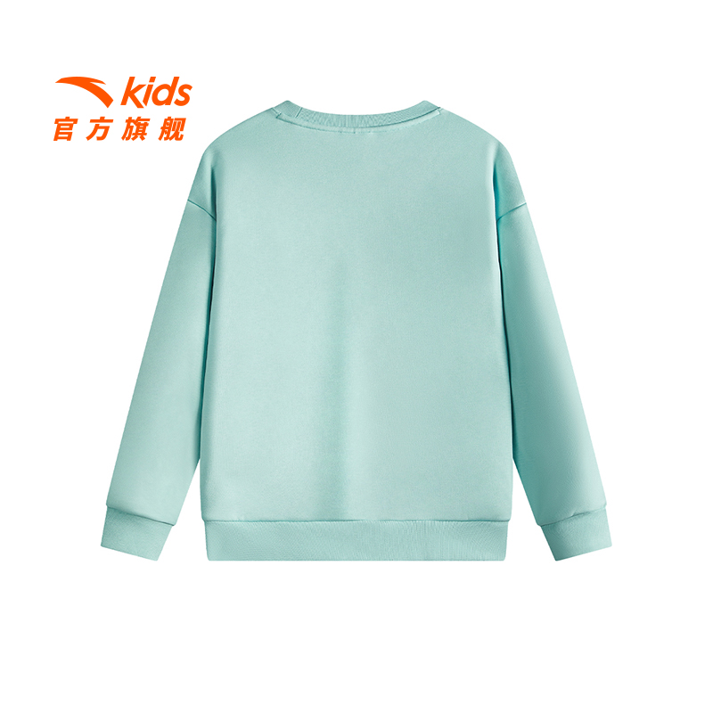 安踏儿童男大童针织套头衫2025秋季新款舒适亲肤中大童圆领卫衣潮 - 图0