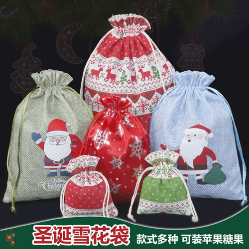 Apple, красный рождественский защитный амулет, упаковка, тканевый мешок для пожилых людей, подарок на день рождения, со снежинками