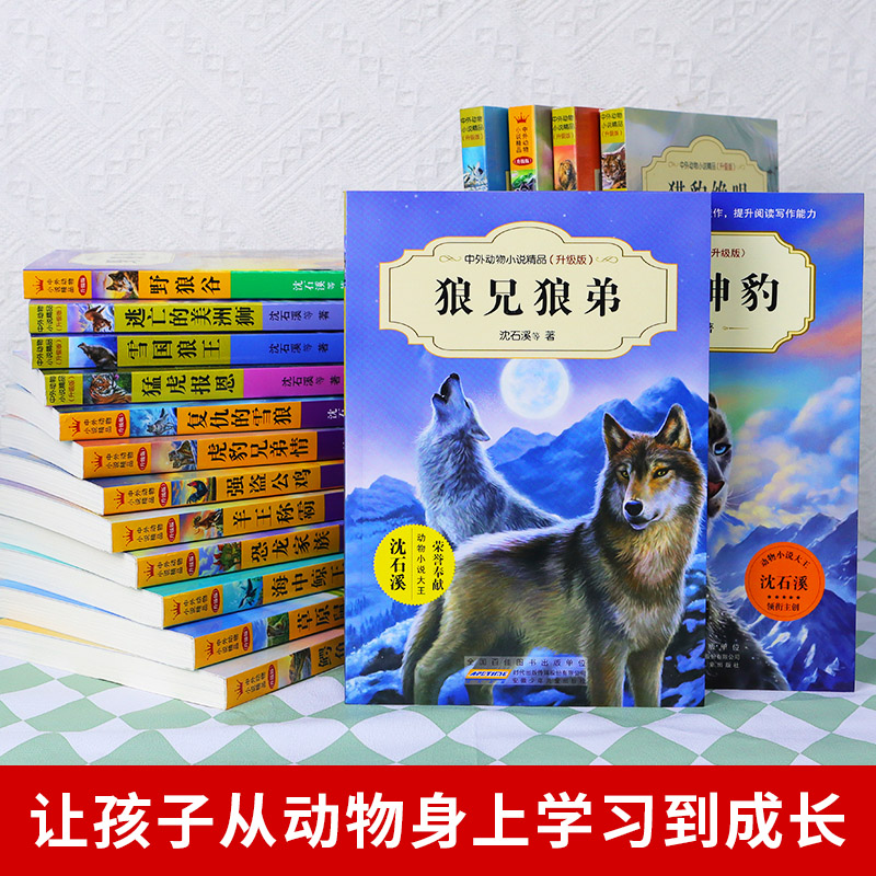 沈石溪动物小说全集全套正版三四五六年级小学生课外阅读书籍狼王梦儿童文学读物故事书海豚之歌中外精品狼兄狼弟绝境血斑羚飞渡-图0