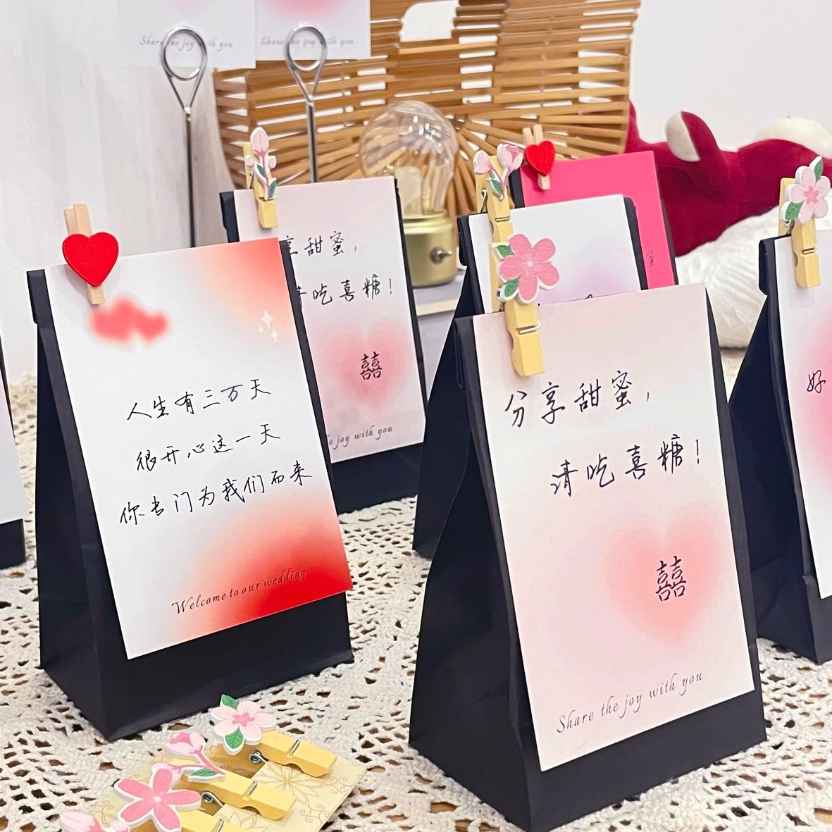 结婚卡片婚礼邀请卡伴手礼喜糖盒卡片感谢请柬订婚宴祝福贺卡定制 - 图3