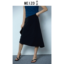 MEIZO Vegetarian | Structuralist Extremely Brief Line Splicing Half Body Dress Woman Black Advanced Sensation Pendulum A