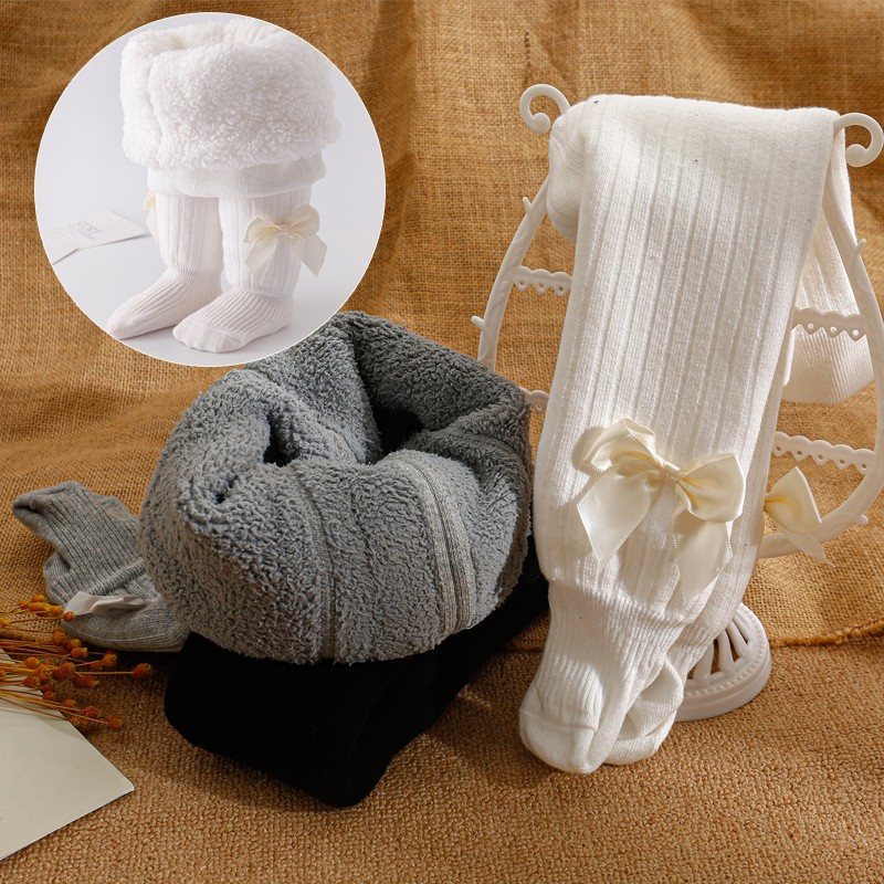 秋冬婴儿女童连裤袜加绒加厚纯棉连体大pp女宝宝连裤袜外穿洋气 - 图2