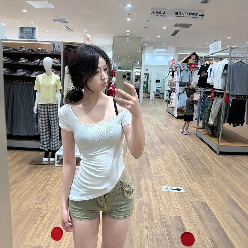 美式高街辣妹黄泥牛仔短裤女夏季新款紧身包臀显瘦a字高腰直筒裤,淘宝优惠券,粉丝福利购,淘宝优惠卷