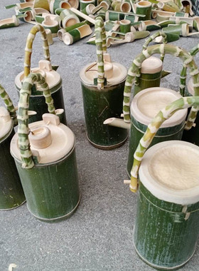 竹制花草茶壶水壶新鲜竹筒