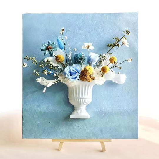 Preserved flower half wall vase painting color drawing board series retro half bottle plaster flower vessel floral oil painting DIY material