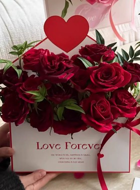 2026年情人节新品浪漫情书信封包装盒粉色红色爱心信封装饰摆件