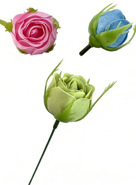 茶苞玫瑰香皂花头永生花仿真肥皂花泡泡芭比玫瑰花束