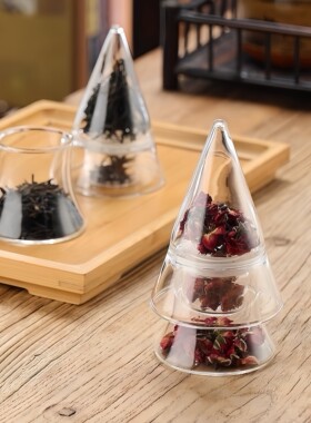 新中式茶样展示器具咖啡豆收纳瓶茶叶样展示区闻茶器聚香杯储物罐