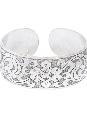 苗族民族风宽边开口手镯