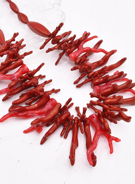 欧美叠戴风仿珊瑚项链