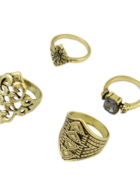 复古做旧黑金戒指女小众高级