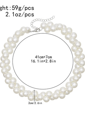 欧美春夏新款夸张仿珍珠锁骨项链