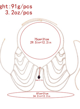 欧美夏季度假身体链链条性感