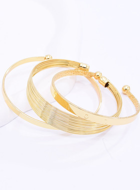 新款复古金属手镯女多层叠戴