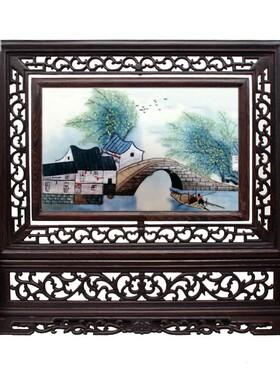 苏州手工双面绣刺绣台屏摆件礼物