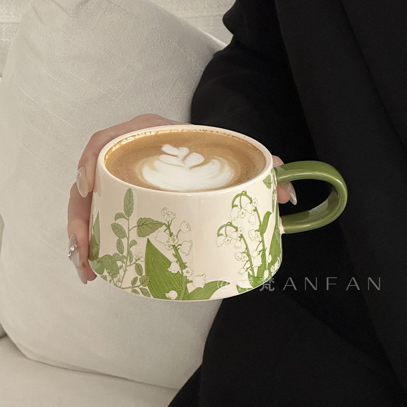 岸梵特别好看的咖啡杯碟风铃物语套装家用高档精致礼盒设计感水杯 - 图3