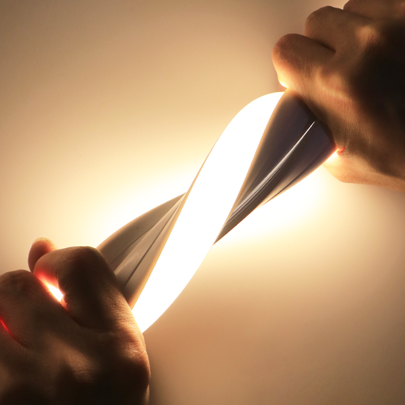 硅胶灯带柔性led软灯条线性嵌入式展示柜子12V楼梯超薄木板木饰面 - 图1