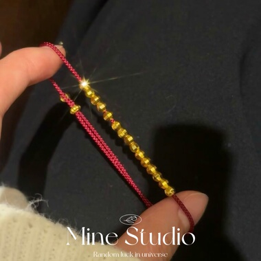 Mine Studio·2026年新款碎金子蹦迪手链高级感红绳古风本命年