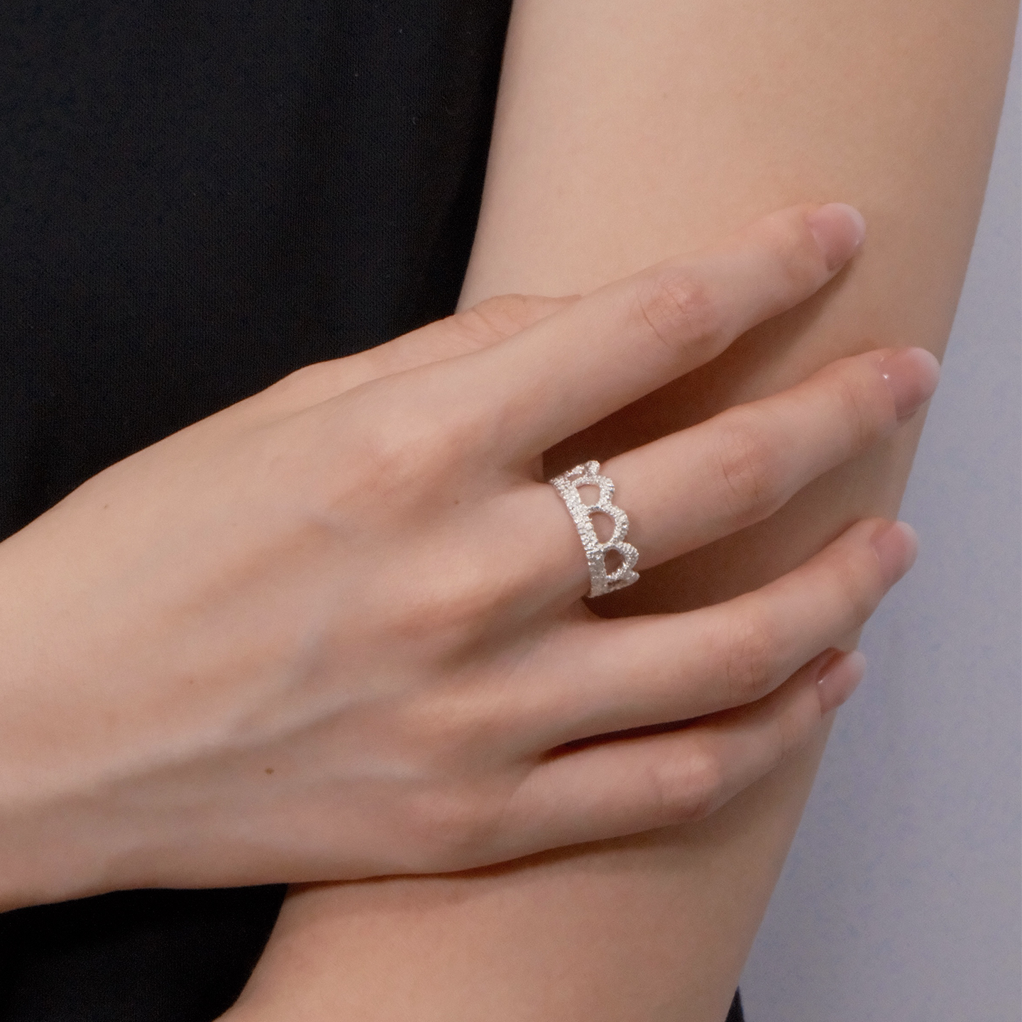 Corolla S925 lace silver crown temperament women's ring