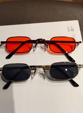 抖音同款墨镜女时尚走秀个性眼镜网红复古小框拍照凹造型太阳镜男