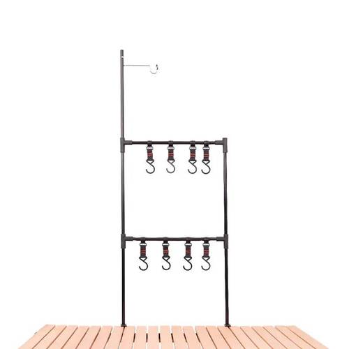 户外折叠架桌面灯架铝合金露营野餐烧烤餐具挂架置物架野营架-图1