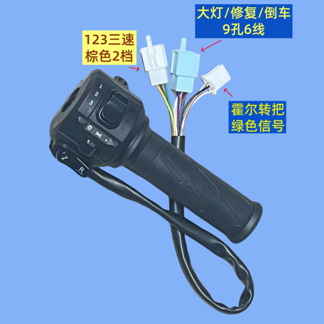 Nine-function combination switch with double flash P position and R position repair