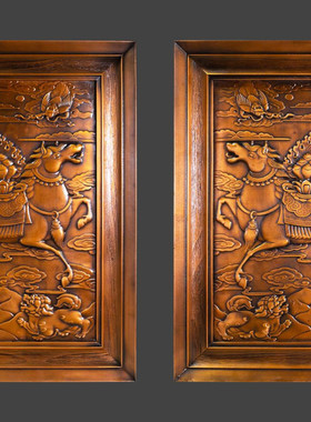 藏式纯紫铜吉祥摆件马宝唐卡摆件