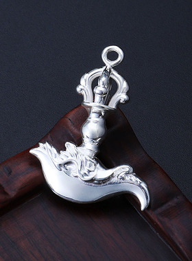 藏式吉祥纯银金刚降魔杵钺刀吊坠