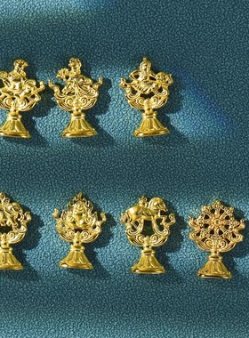 纯银八吉祥摆件迷你八瑞物七政宝