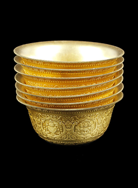 正品供佛杯慧宝纯铜八吉祥供水碗