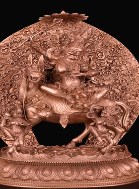 吉祥天母护法纯铜藏传佛像摆件