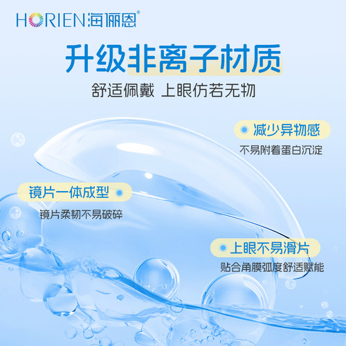 海俪恩隐形近视眼镜润氧半年抛2片水润透明高清透氧官方旗舰店 - 图1