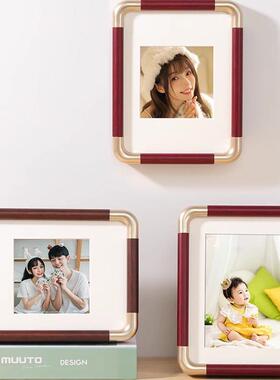 诗本相框实木仿铜角摆台